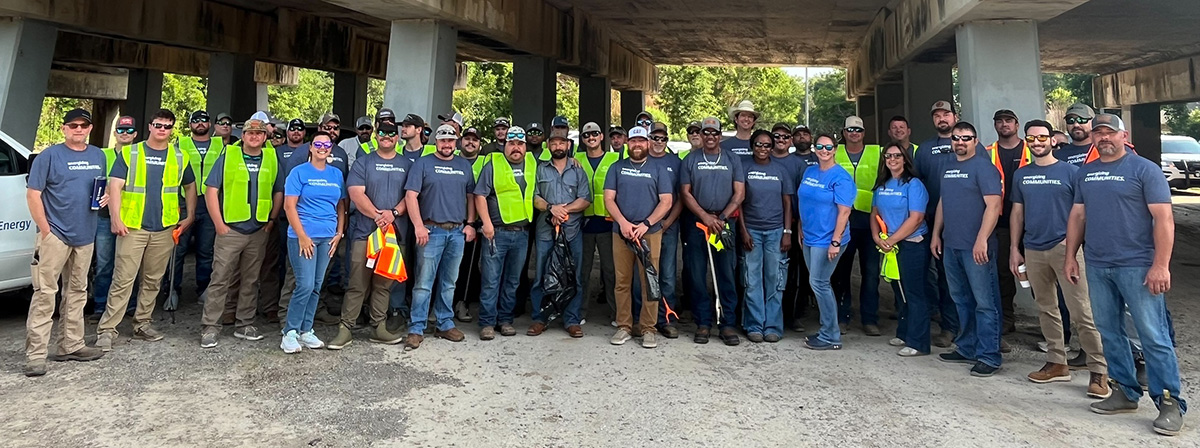 Desiree and team members at a Vermilion River clean-up event in Abbeville, Louisiana.